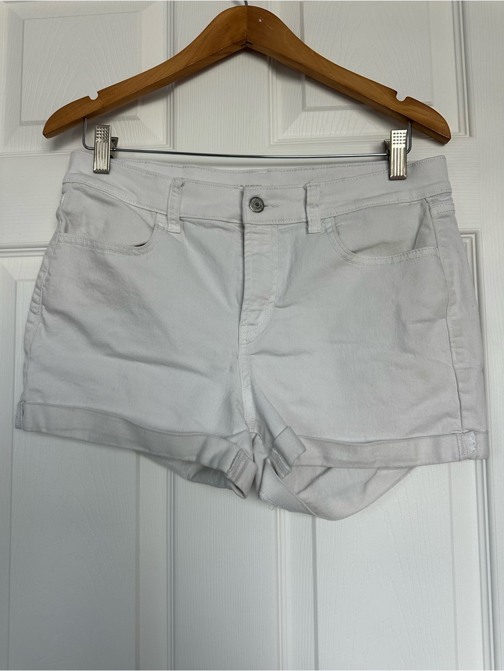 Old Navy White Denim Cuffed Jean Shorts